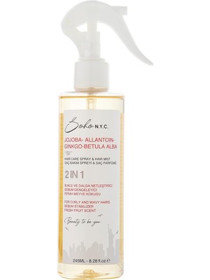 Prime Soho N.y.c. Bukleli Saçlar Için Bakım Spreyi ve Saç Parfümü "si" 245 ml