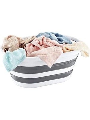 Prime Katlanabilir Plastik Çamaşır Selesi Sepeti, Çok Amaçlı Katlanabilir Oyuncak Sepeti, Hafif ve Dayanıklı, Mükemmel Organizasyon ve Depolama Çözümü (27 Litre)