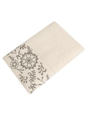 Prime Sty Akra Nakışlı Krem Havlu 50X90