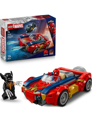 Örümcek Adam Arabası, Venomlaşmış Wolverine’e Karşı 76336-7 Yaş ve Üzeri Çocuklar Için 2 Minifigürü Içeren Yaratıcı Oyuncak Yapım Seti, Rol Yapma Oyuncağı, Hediye Fikri (134 Parça)