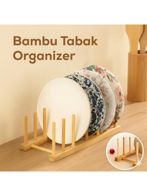 Prime Bambu Tabaklık Kurutmalık – Ahşap Tabak Düzenleyici Stand, Katlanabilir Bulaşıklık, Tabak Kapak Bardak Organizer (Doğal Bambu)