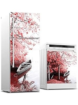 Prime Buzdolabı ve Bulaşık Makinası Beyaz Eşya Kaplama Çiçekler Tekne