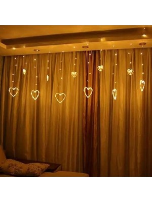 Prime 3 Metre LED Işıklı 12'li Kalp Işık Zinciri Dekoratif Aydınlatma Ev Dekorasyonu Süsleme Salon Oda Merdiven Balkon Süslemeleri Için Yılbaşı Eğlence Doğum Günü Özel Aydınlatma