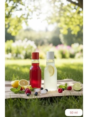 Prime 6 Adet 40 ml Kapaklı Plastik Şişe Seti | Tekrar Kullanılabilir, Seyahat Boyu Mini Içecek, Numune ve Sos Şişeleri (Beyaz & Kırmızı Kapaklı)
