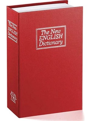 Prime Kitap Görünümlü Kumbara Gizli Para Kasası Çelik Kilitli Kitap Kumbara Bordo