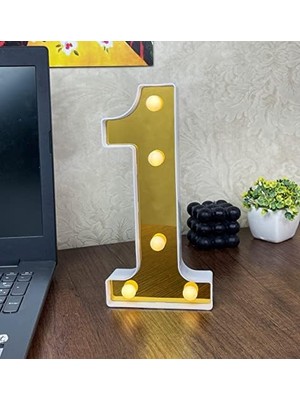 Prime 3D Işıklı LED Sayı Dekoratif Aydınlatma Büyük Boy 1