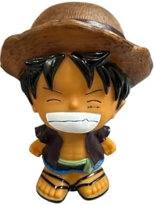 Prime One Piece Luffy Figürlü Kumbara, Plastik, 20 Cm, Mor