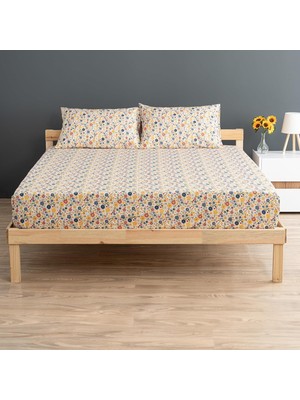 Prime Soley | |%100 Pamuklu Çift Kişilik 180 x 200 Lastikli Çarşaf Seti Sarı
