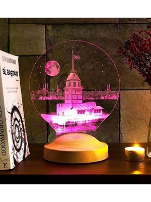 Prime Kız Kulesi Tasarımlı LED Lamba - Sevgiliye Özel Romantik Istanbul Hatırası ve Doğum Günü Hediyesi