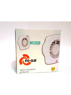 Nisa 100 mm Dekoratif Aspiratör 12W Güç 100 m³/h Aktarma Debisi Kolay Montaj Özelliği