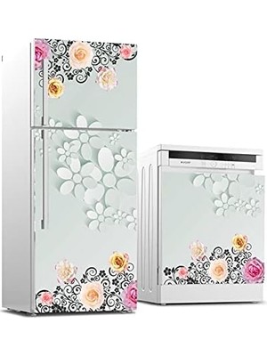 Prime Buzdolabı ve Bulaşık Makinası Beyaz Eşya Kaplama 3D Flowers