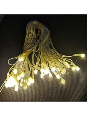 Prime Yılbaşı Aydınlatması 10 Metre 220 Vold Sabit Aydınlatma 38 LED Işık- Fişli Beyaz