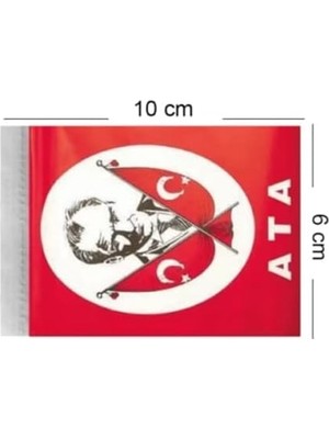Prime 23 Nisan Süsleri 23 Nisan Hediyeleri Ipli Ay Yıldızlı Bayrak 50 Li, 50'li Mini İpli Ata Baskılı Bayrak