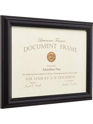 Prime Frames 185081 Siyah Belge Resim Çerçevesi, 8,5 x 11-Inç