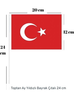 Prime 23 Nisan Süsleri 23 Nisan Hediyeleri 10 Adet Çıtalı Bayrak Orta Boy