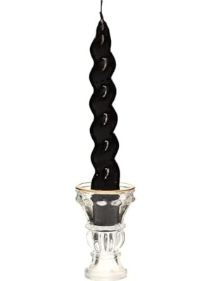 Prime Yılbaşı 2'li Twirl Glow Siyah Şamdan Mum Seti (18 Cm)