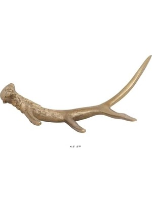 Prime Co-Op Alüminyum Boynuz Dekoru, Altın Kaplama Heykelcik, 40,64 cm U x 12,7 cm G x 12,7 cm Y, Gri