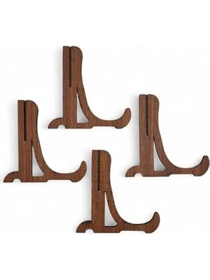Prime Tabak ve Süs Levhaları Gerçek Ahşap 4'lü Teşhir Ayağı 10 cm x 10 cm Stand