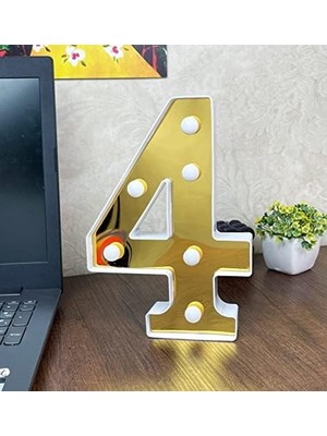 Prime 3D Işıklı LED Sayı Dekoratif Aydınlatma Büyük Boy 4