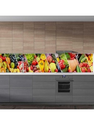 Prime Mutfak Tezgah Arası Folyo Kaplama Folyosu Meyve Sebzeler 60X300 cm