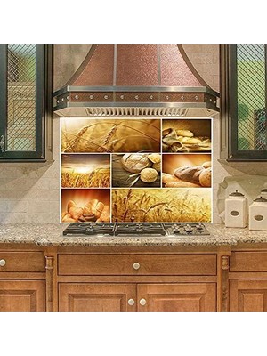 Prime Mutfak Duvar Tezgah Arası Ocak Arkası Kaplama Buğday Ekmek