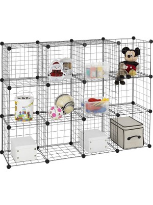 Prime Finnhomy 12 Storage Küpleri Çok Aşamalı Kullanım Dıy Tel Kafes Organizer Wandorganisator Raf Dolap Tel Kafes Plaka Garage Storage Rack Elbise Sets Raflar Için Kitap/bitki/oyuncak/ayakkabı/siyah