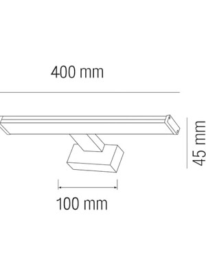 Prime Leylek 8W 4200K LED Ayna ve Resim Apliği 40 cm 220V 720 Lümen – Krom Gövde, Doğal Beyaz Işık, Modern Duvar Üstü Aydınlatma