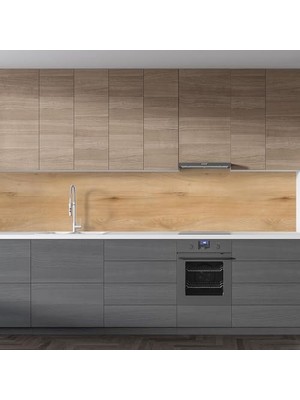 Prime Mutfak Tezgah Arası Folyo Kaplama Folyosu Mutfak Ahşap Doku 60X100 cm