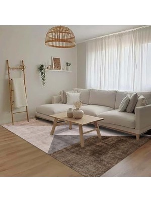 Prime Dizayn Barty Desenli Kadife Pamuk Tabanlı Yıkanabilen Kaydırmaz Antibakteriyel Salon Halısı (100X150)