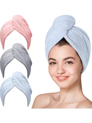 Prime Saç Havlusu, Premium Mikrofiber Kumaş ile Yüksek Emicilik, Düğmeli Pratik Tasarım, Kadınlar Için Ideal Saç Kurulama Havlusu, Duş Sonrası Kullanım Için Hair Towel ile Uyumlu