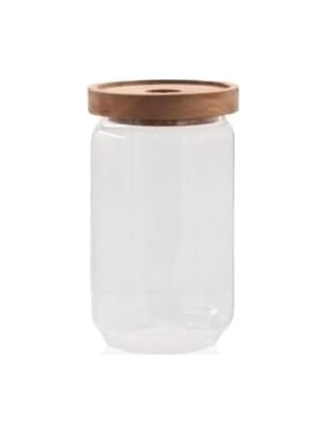 Prime Ahşap Kapaklı 4 Lü Cam Saklama Kabı -Kavanoz 1000-700-500-300 ml