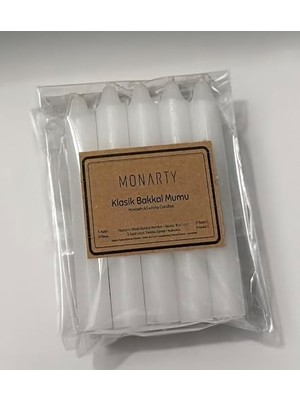 Prime Klasik Bakkal Mumu, Beyaz Parafin, 11,6 cm x 1,6 Cm, 5'li Paket, 4 Saat Yanma Süreli, Kokusuz, Damlamayan, Iç Mekan Kullanımı Için 5 Adet Mum
