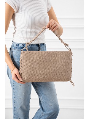 Valu Accessorize Kadın Örgü Detaylı Sabit Askılı Hasır Desenli Omuz Çantası Muya