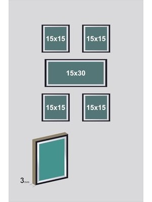Prime 5 Parça Dekoratif Mdf Tablo Seti Çerçeve Görünümlü DEKOLIADKG028