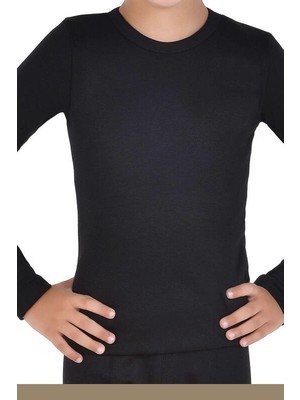 Tutku Erkek Çocuk Termal Fanila 136 Siyah %45 Pamuk %45 Polyester %10 Elastan Üst