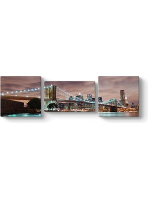 Prime New York Köprü Panorama Tablo 161 x 50-3 Parçalı
