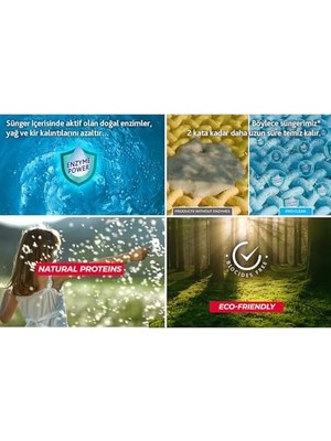 Prime Pro Clean Aktif Enzimli Düz Sünger, 3’lü Paket