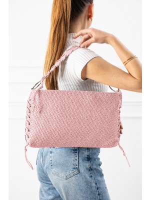 Valu Accessorize Kadın Örgü Detaylı Sabit Askılı Hasır Desenli Omuz Çantası Muya