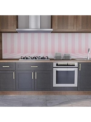 Prime Mutfak Tezgah Arası Folyo Kaplama Folyosu 3D Pembe Çizgiler 60 x 200