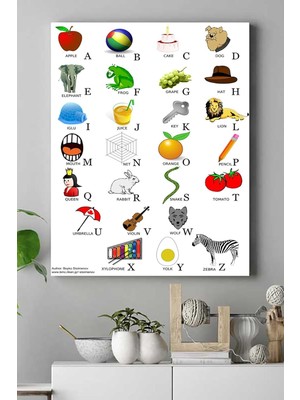 Prime (PSTER16302) Alfabe Eğitim Kanvas Tablo 30 x 40