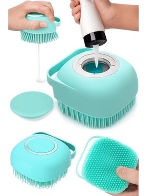 Şampuan Hazneli Silikon Banyo Lifi Peeling Etkili Masaj Fırçası Derinlemesine Temizlik ve Ölü Deri Arındırma Için Pratik Cilt Bakım Aleti
