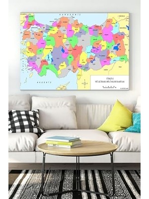 Prime (PSTER18279) Türkiye Haritası Eğitim Kanvas Tablo 21 x 30