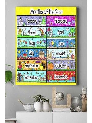 Prime (PSTER16295) Aylar Eğitim Kanvas Tablo 21 x 30