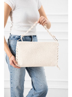 Valu Accessorize Kadın Örgü Detaylı Sabit Askılı Hasır Desenli Omuz Çantası Muya