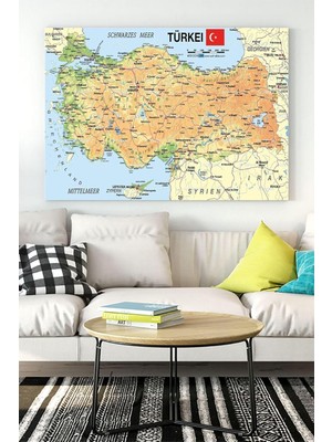 Prime (PSTER18297) Türkiye Haritası Eğitim Kanvas Tablo 4 30 x 40