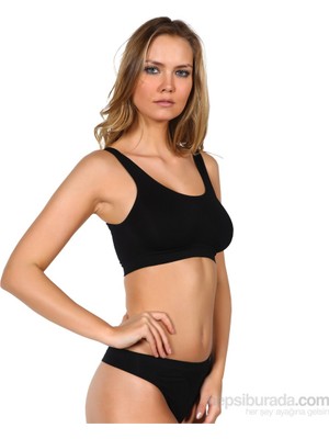 Pierre Cardin Miorre Kadın Seamless Büstiyer Siyah Dikişsiz Yapı ile Gün Boyu Destek M-L Beden