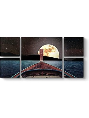 Prime Dolunayda Tekne Gezisi Tablosu 166 x 83-5 Parçalı