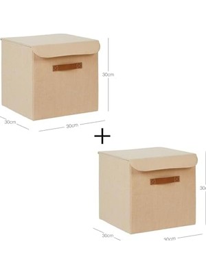Prime 2'li Jüt Kumaş Kutu Set 30 x 30 x 30 cm