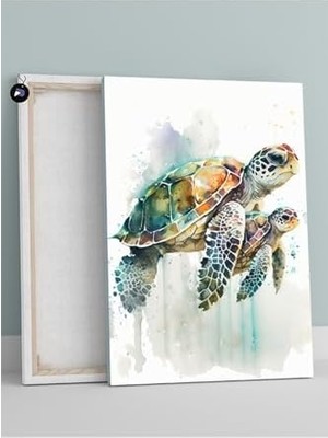 Prime (PSTER2103) Caretta Kaplumbağaları Hayvan Kanvas Tablo 50 x 70