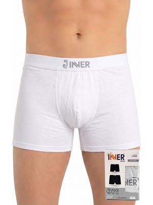 Just Inner Erkek 2’li Modal Boxer Logo Lastikli Kutulu Günlük Rahat Kesim (135008)